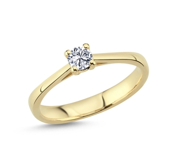 14 kt guld The One ring med i alt 0,28 ct Diamant Wesselton SI